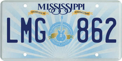 MS license plate LMG862