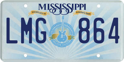 MS license plate LMG864