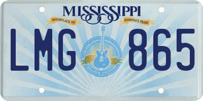 MS license plate LMG865