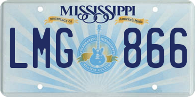 MS license plate LMG866