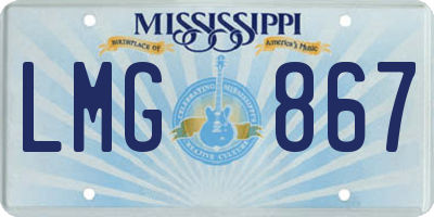 MS license plate LMG867
