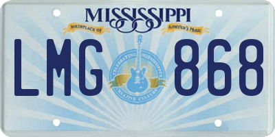 MS license plate LMG868
