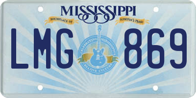 MS license plate LMG869