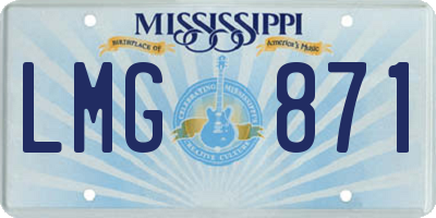 MS license plate LMG871