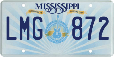 MS license plate LMG872