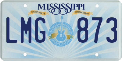 MS license plate LMG873