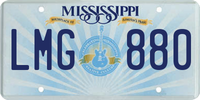 MS license plate LMG880