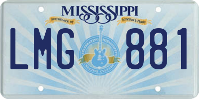 MS license plate LMG881