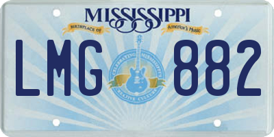 MS license plate LMG882