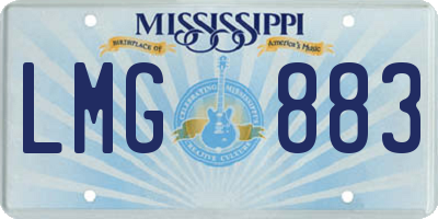 MS license plate LMG883