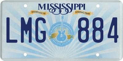 MS license plate LMG884