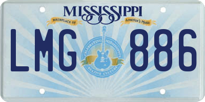 MS license plate LMG886