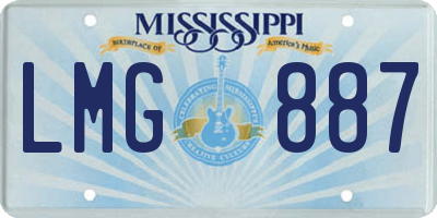 MS license plate LMG887