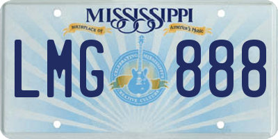 MS license plate LMG888