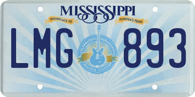 MS license plate LMG893