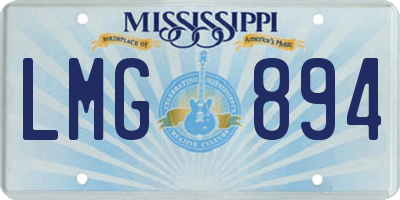 MS license plate LMG894