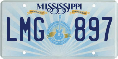MS license plate LMG897