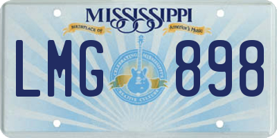 MS license plate LMG898