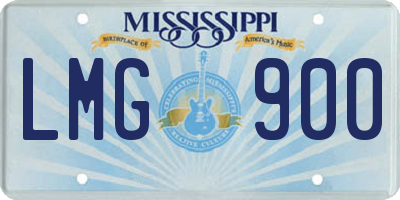 MS license plate LMG900