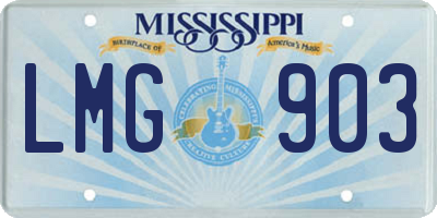 MS license plate LMG903