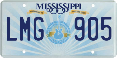 MS license plate LMG905