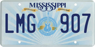 MS license plate LMG907