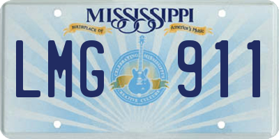 MS license plate LMG911