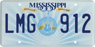 MS license plate LMG912
