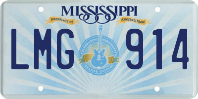 MS license plate LMG914