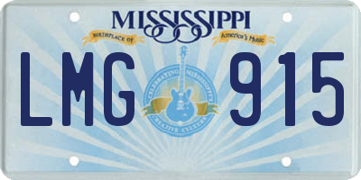 MS license plate LMG915