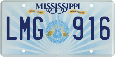 MS license plate LMG916