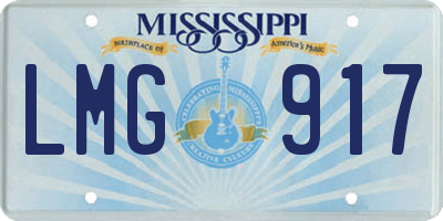 MS license plate LMG917