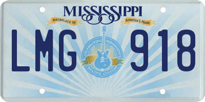 MS license plate LMG918