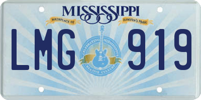 MS license plate LMG919