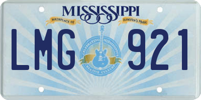 MS license plate LMG921