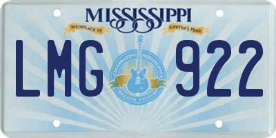MS license plate LMG922
