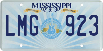 MS license plate LMG923