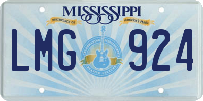 MS license plate LMG924