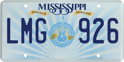 MS license plate LMG926
