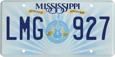 MS license plate LMG927