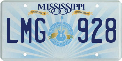 MS license plate LMG928