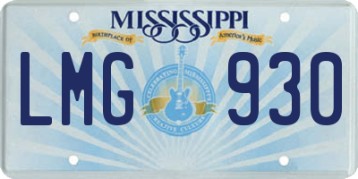 MS license plate LMG930