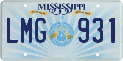 MS license plate LMG931