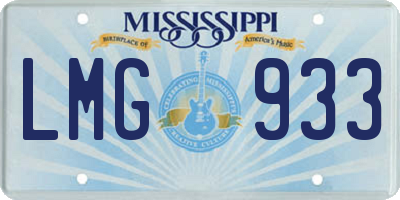 MS license plate LMG933
