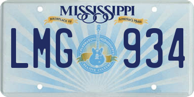 MS license plate LMG934