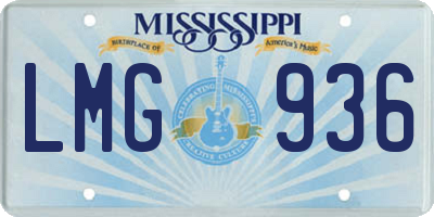 MS license plate LMG936