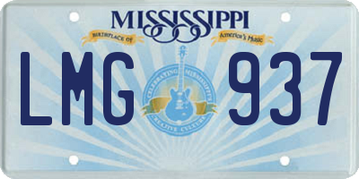 MS license plate LMG937
