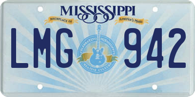 MS license plate LMG942