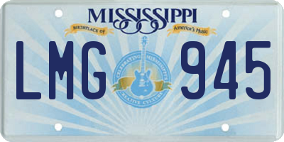 MS license plate LMG945