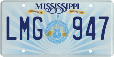 MS license plate LMG947
